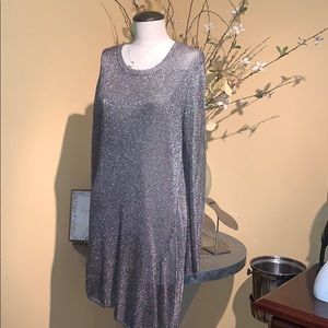 Leith metallic fibers dress Viscose rayon/Lurex
